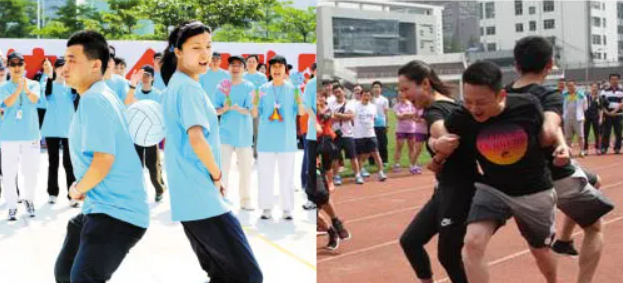 公司团建项目：背夹球（心心相印）